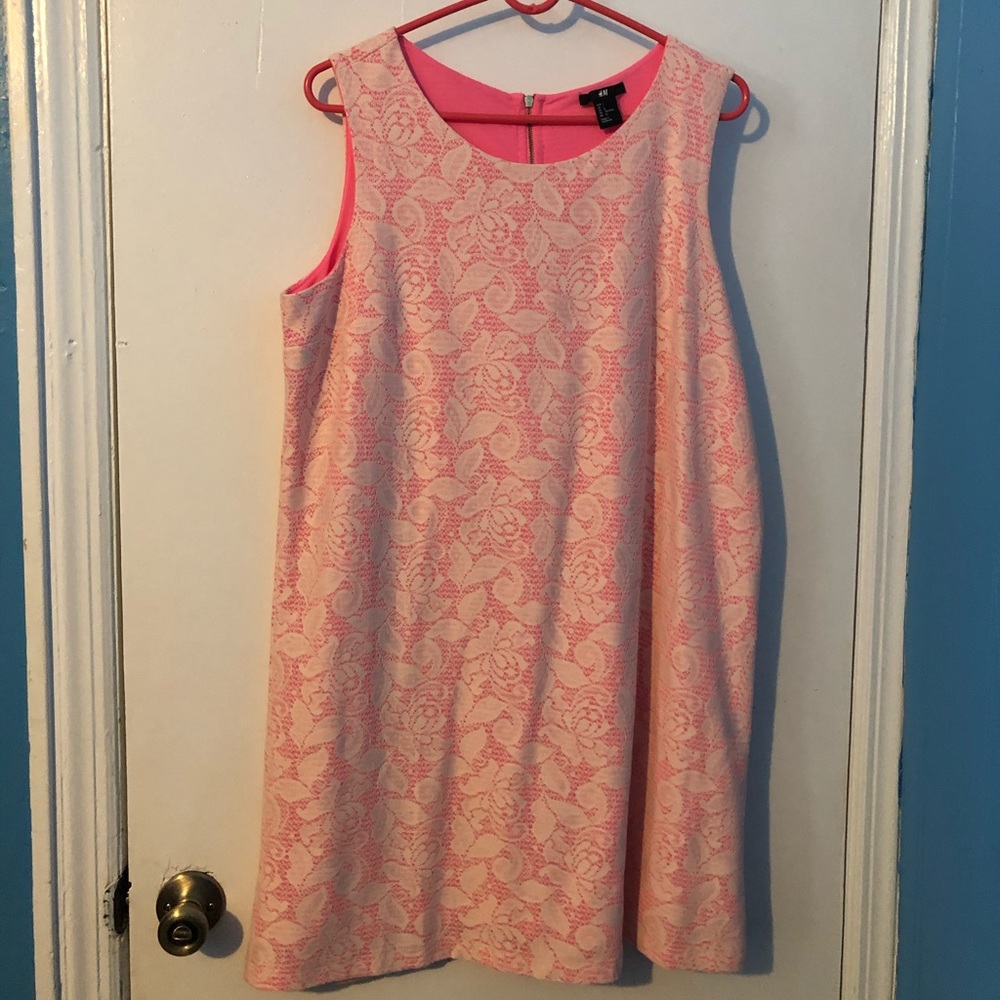Pink and White Lace Dress